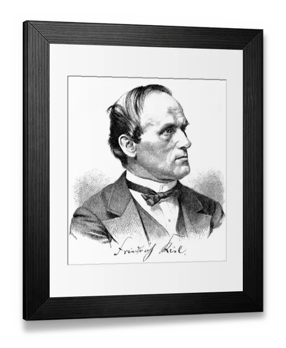 Framed Print : Historical drawing, portrait of Friedrich Kiel Framed Print : Historical drawing, portrait of Friedrich Kiel