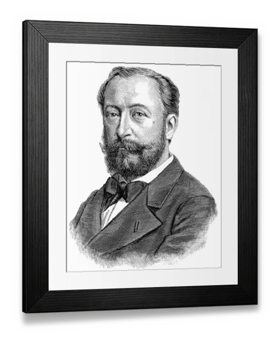 Framed Print : Historical drawing, portrait of Charles Camille Saint-Saens