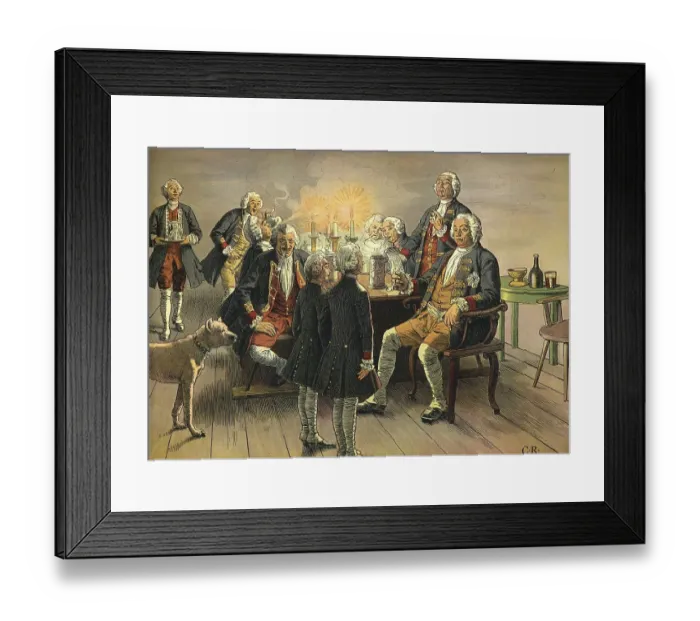 Framed Print : Young Crown Prince Frederick and Prince Henry standing in front of their father