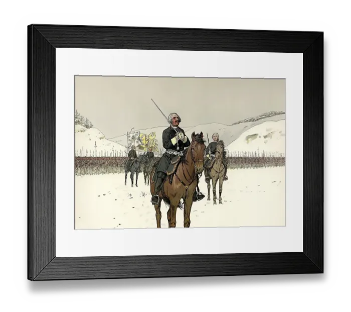 Framed Print : Frederick praying before the battle of Kesselsdorf