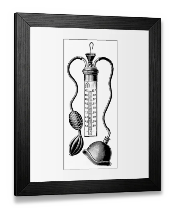 Framed Print : Historical drawing of a mask for anesthesia with chloroform Framed Print : Historical drawing of a mask for anesthesia with chloroform