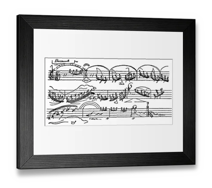 Framed Print : Barcarolle, a folk song sung by Venetian gondoliers