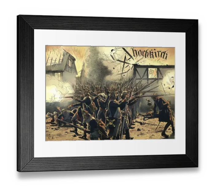Framed Print : Battle of the Hochkirch on 14 October 1758 in the Seven Years War