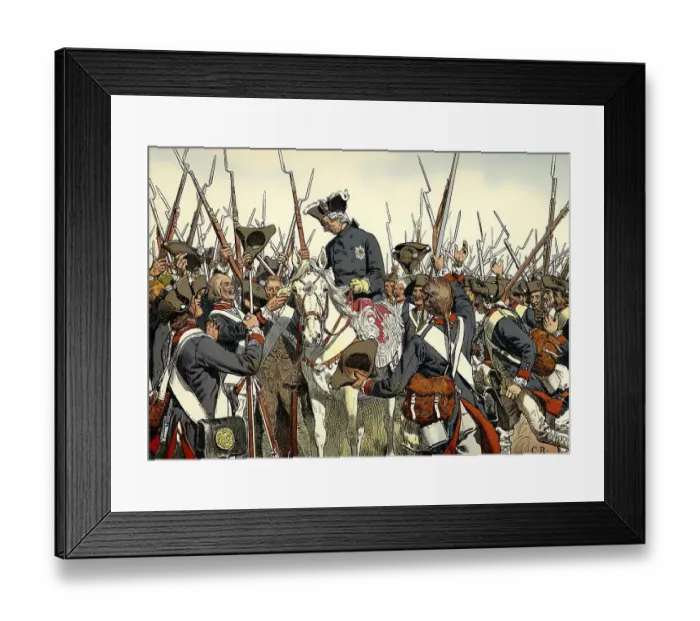 Framed Print : The Wernberg regiment after the Battle of Liegnitz on 15 August 1760 during the Seven Years War