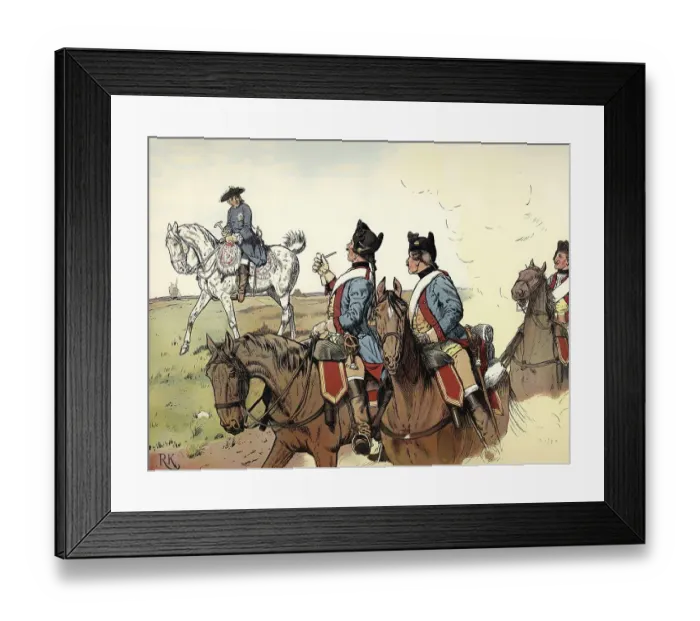 Framed Print : On the march through Lusatia, 1760
