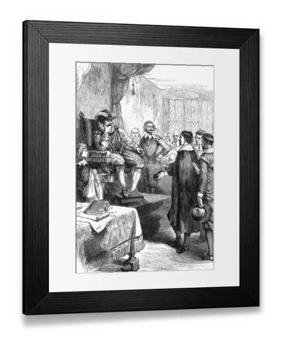Framed Print : Historical scene from the U.S. history of the 17th century Framed Print : Historical scene from the U.S. history of the 17th century