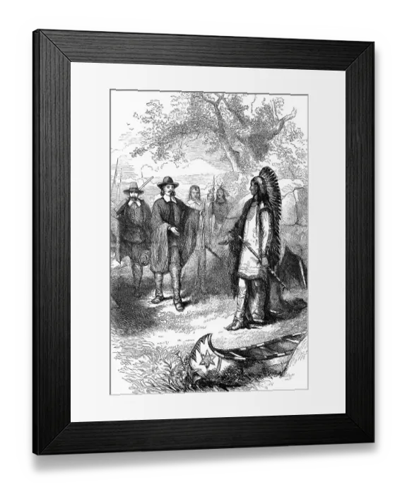 Framed Print : Historical scene from the U.S. history of the 17th century
