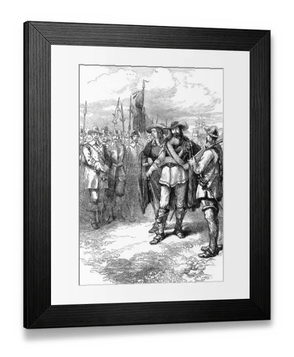 Framed Print : Historical scene from the U.S. history of the 17th century Framed Print : Historical scene from the U.S. history of the 17th century