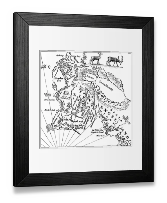 Framed Print : Historical drawing, US-American history