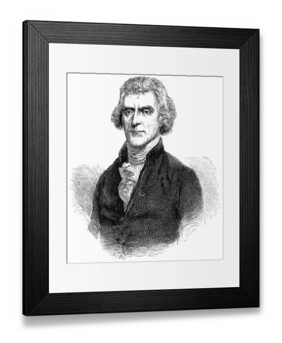 Framed Print : Historical drawing, US-American history Framed Print : Historical drawing, US-American history