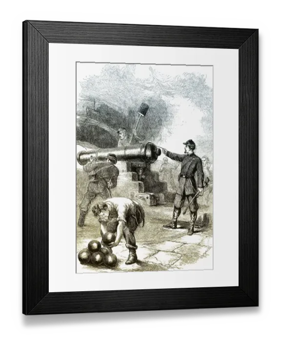 Framed Print : Historical scene, US-American history Framed Print : Historical scene, US-American history