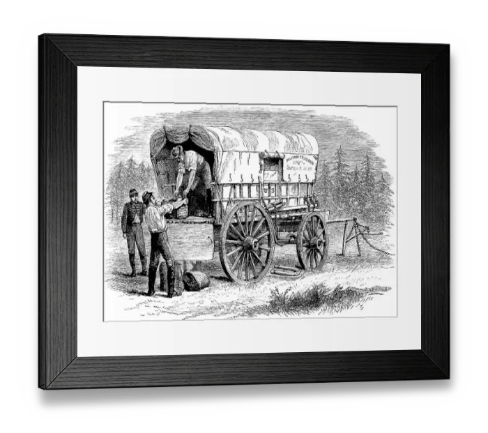 Framed Print : Historical drawing, US-American history