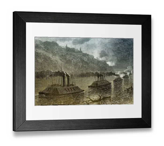 Framed Print : Historical drawing, US-American history