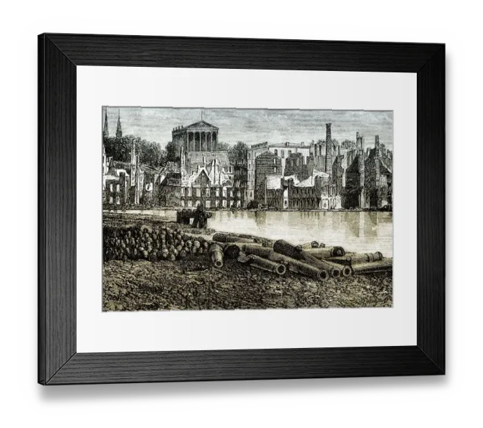 Framed Print : Historical drawing, US-American history