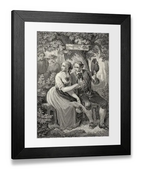 Framed Print : Historic steel engraving by Ferdinand Rothbart