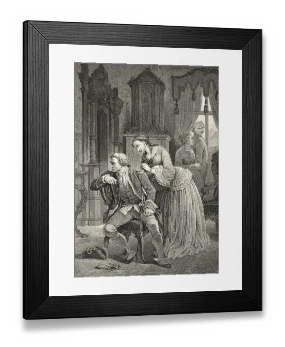 Framed Print : Historic steel engraving by Ferdinand Rothbart