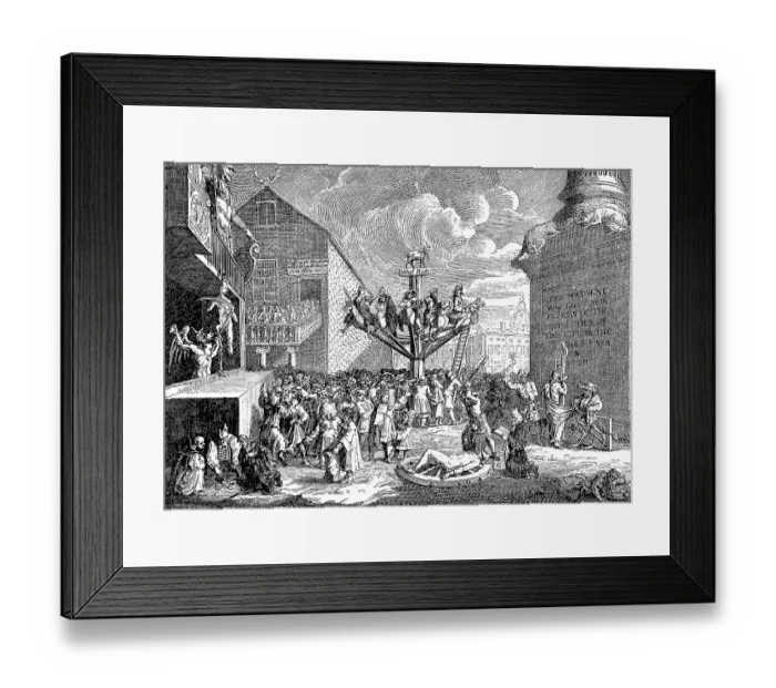 Framed Print : The South Sea Scheme, a caricature by William Hogarth