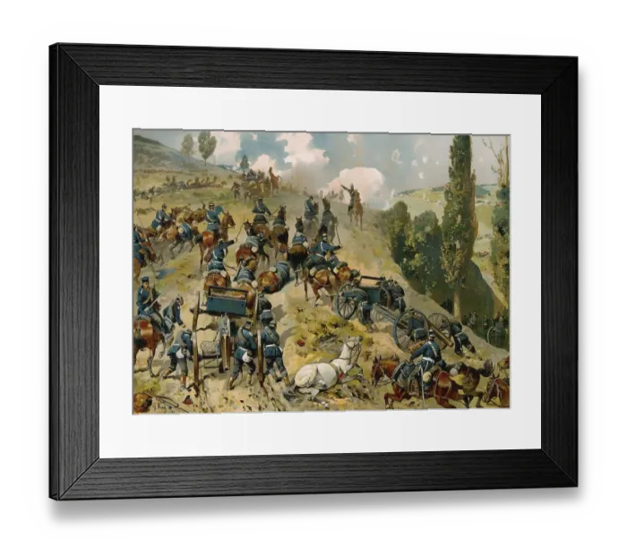 Framed Print : Historical drawing, Battle of Spicheren or Battle of Forbach
