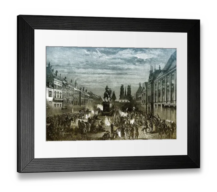 Framed Print : Historical drawing, entry of the German troops after the Battle of Orleans on 4 December 1870