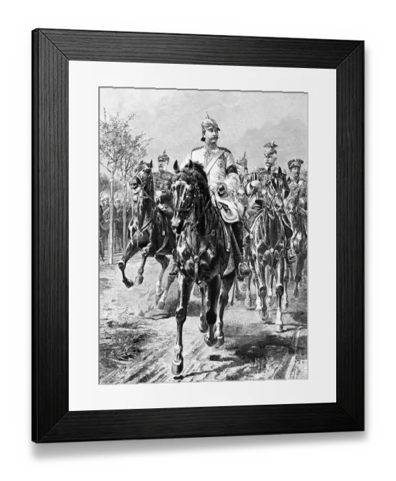 Framed Print : Wilhelm II or William II, and his entourage on horseback Framed Print : Wilhelm II or William II, and his entourage on horseback