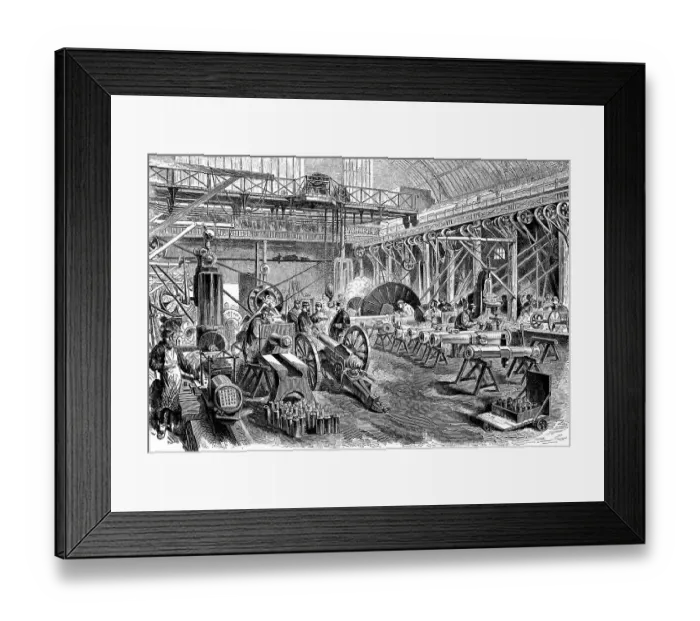 Framed Print : Herstellung von Kanonen in einer Pariser Giesserei Framed Print : Herstellung von Kanonen in einer Pariser Giesserei