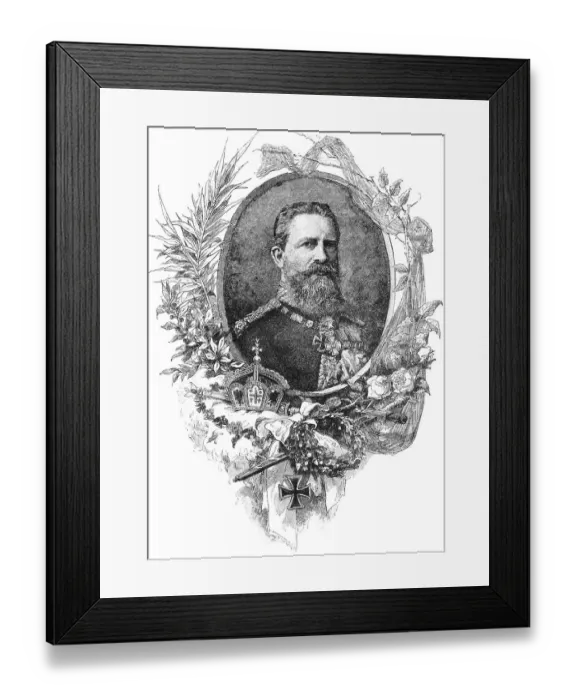 Framed Print : Historical illustration, portrait of Frederick III or Friedrich Wilhelm Nikolaus Karl of Prussia