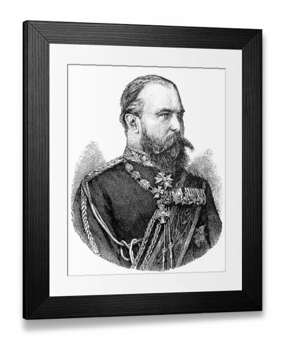 Framed Print : Historic drawing, Portrait of Karl Friedrich Wilhelm Ludwig IV of Hesse and by Rhine