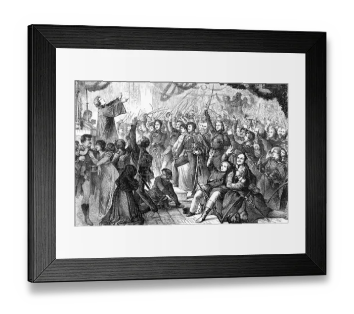 Framed Print : Historical scene, the consecration of the Luetzow Free Corps