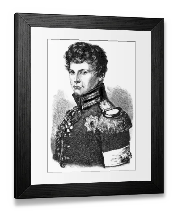 Framed Print : Historical illustration, portrait of William I or Wilhelm Friedrich Ludwig of Prussia