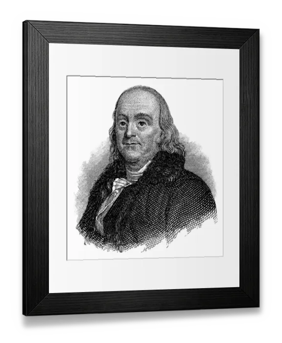 Framed Print : Portrait of Benjamin Franklin, 1706 - 1790 Framed Print : Portrait of Benjamin Franklin, 1706 - 1790