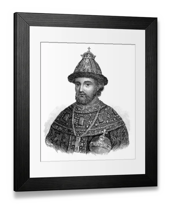 Framed Print : Portrait of Ivan V, 1666 - 1696, Tsar of Russia