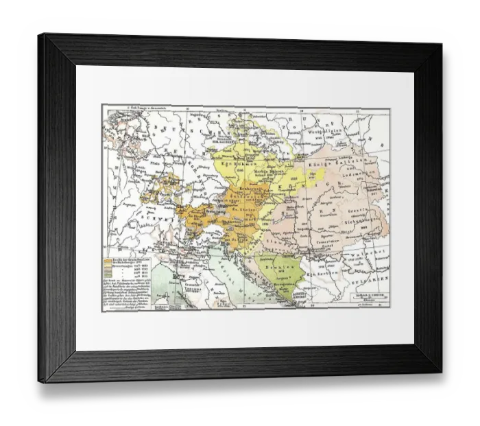 Framed Print : Historic map of the Austro-Hungarian Empire Framed Print : Historic map of the Austro-Hungarian Empire