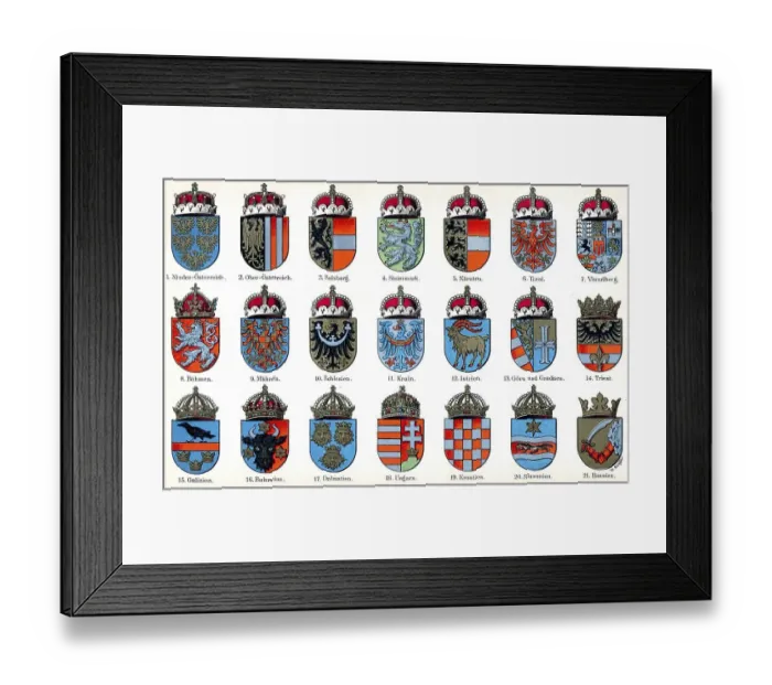 Framed Print : Historical illustration, 1896, state coat of arms Framed Print : Historical illustration, 1896, state coat of arms