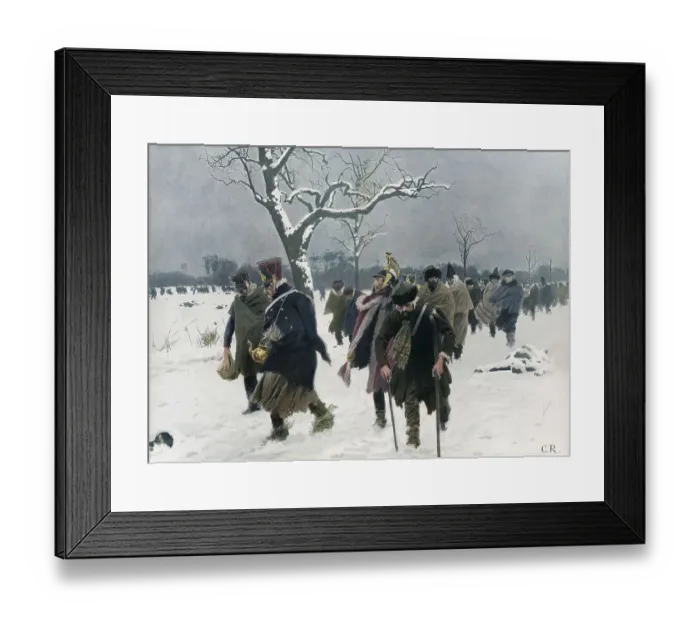 Framed Print : Remains of the French Grande Armee on retreat through Poland