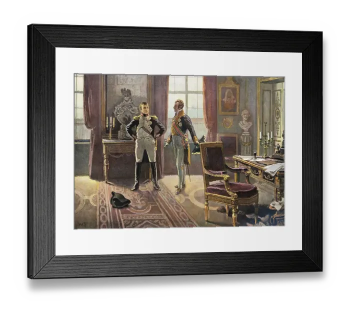 Framed Print : Napoleon with Prince Metternich at the meeting in Dresden on 26 June 1813 Framed Print : Napoleon with Prince Metternich at the meeting in Dresden on 26 June 1813