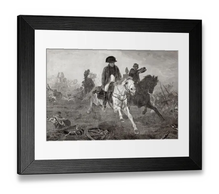Framed Print : Napoleon Bonaparte I at the Battle of Waterloo