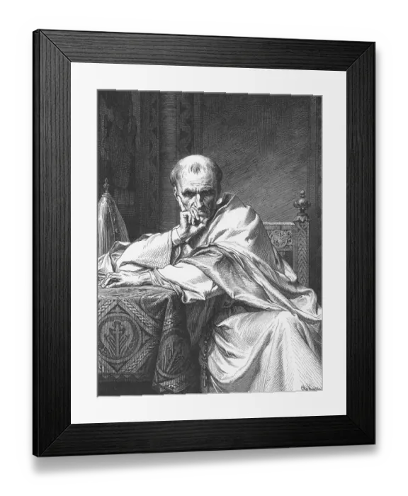 Framed Print : Pope Gregory VII, drawing by Otto Knille