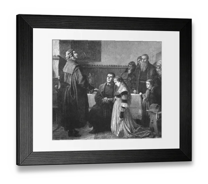 Framed Print : Martin Luther marrying Katharina von Bora