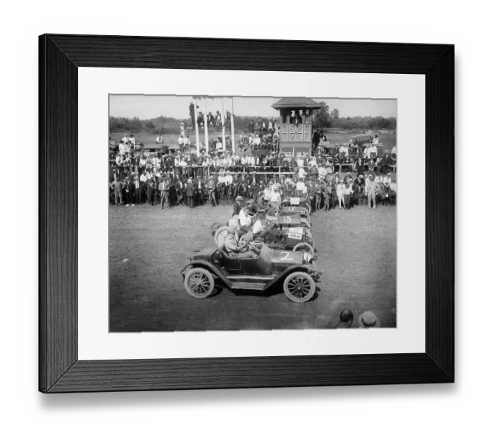 Framed Print : Motor sports, racing car on race track at the start