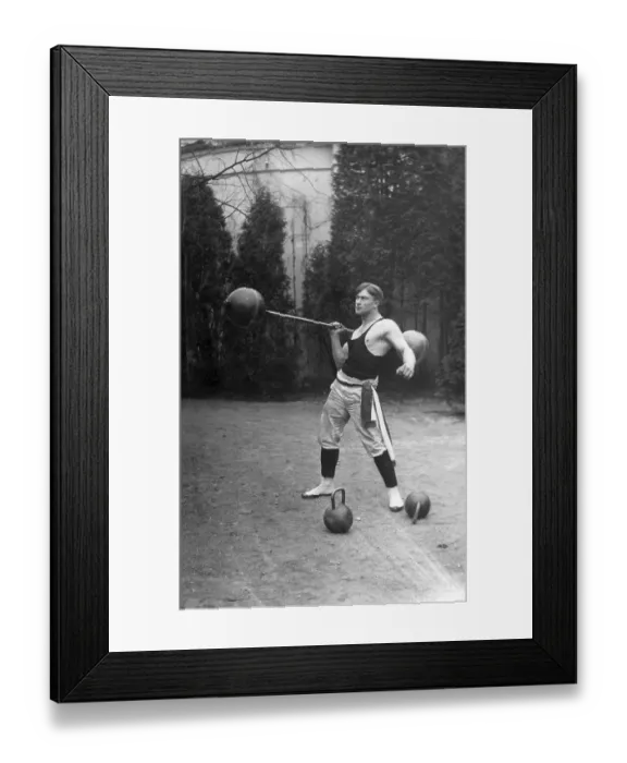 Framed Print : Weightlifter, man training, ca