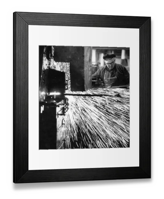 Framed Print : Handicraft, factory worker, 1950s Framed Print : Handicraft, factory worker, 1950s
