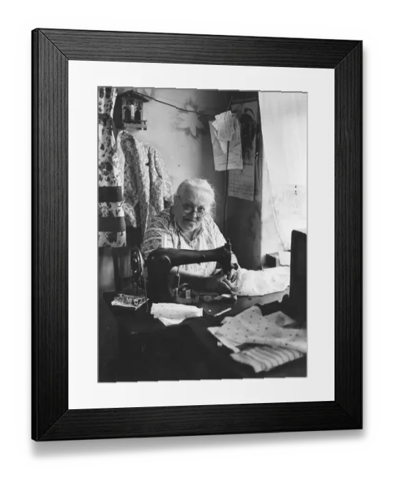 Framed Print : Handicraft, seamstress at sewing machine Framed Print : Handicraft, seamstress at sewing machine