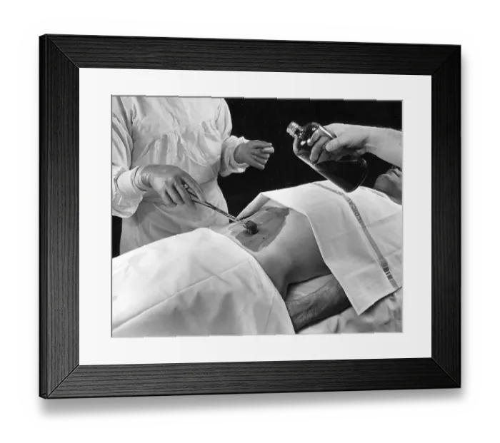 Framed Print : Medicine, health, operation on the stomach