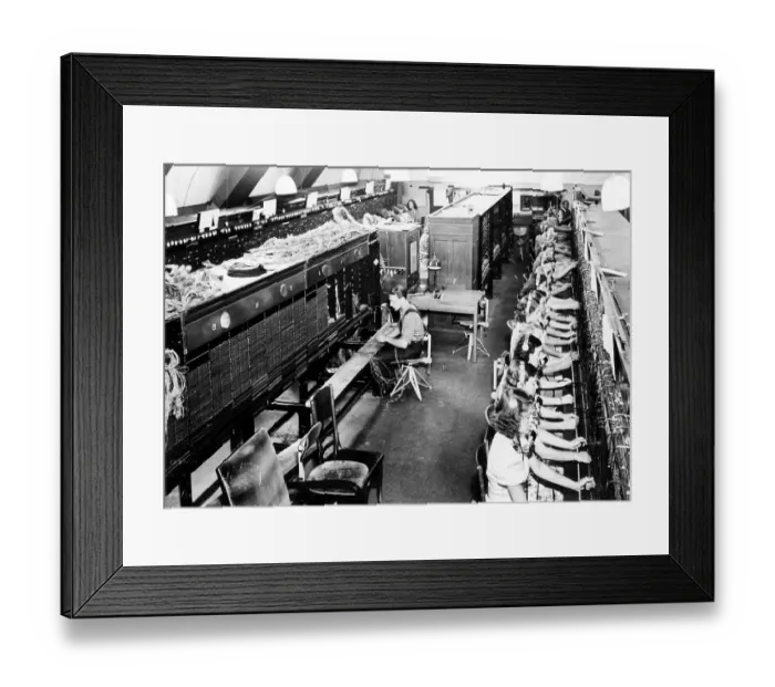 Framed Print : Technology, history, telephone operators Framed Print : Technology, history, telephone operators