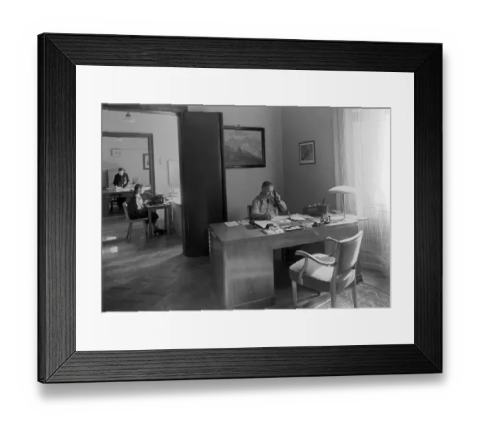 Framed Print : Office, man sitting at his desk