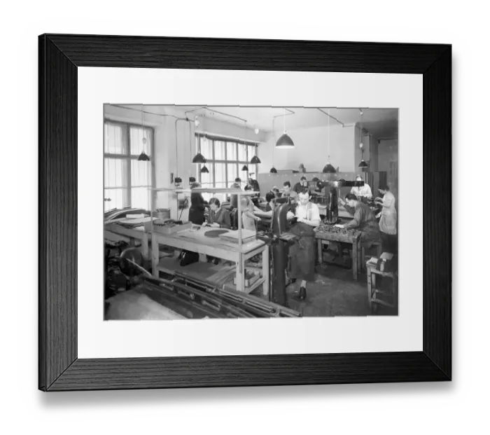 Framed Print : Handicraft, workers in a shoe factory Framed Print : Handicraft, workers in a shoe factory