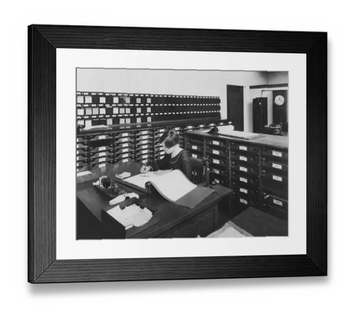 Framed Print : Office, secretary, woman doing office work
