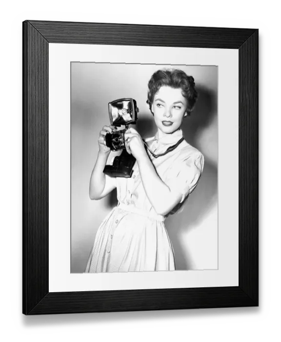 Framed Print : Woman with Camera, 1950s, Germany, Europe