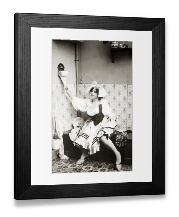Framed Print : Housemaid on the toilet, 1910s, Germany, Europe