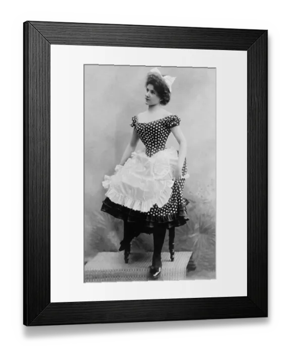 Framed Print : Fashion, maid with very tight waist and corset
